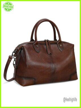 Genuine Leather Satchel Tote Bag Large Doctor Handbag for Women